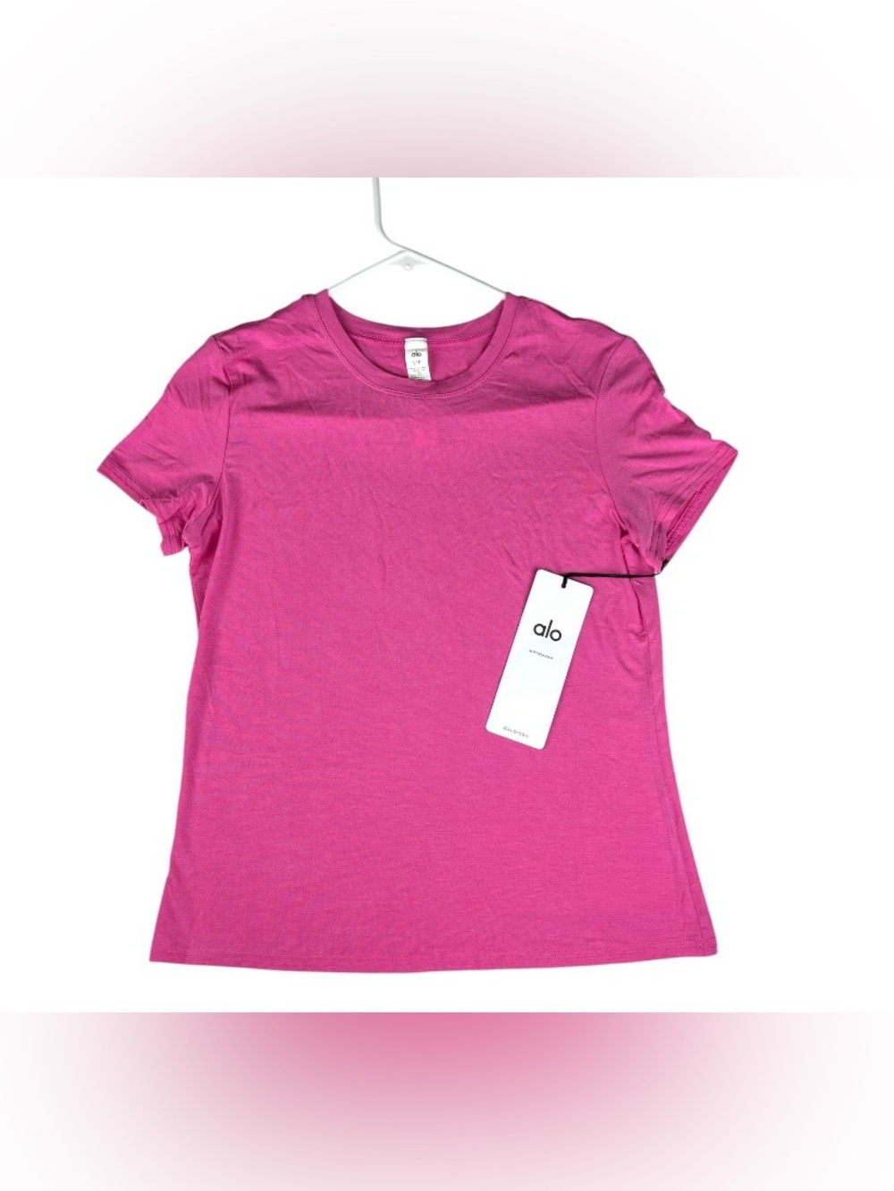 NEW ALO Yoga All Day Short Sleeve Tee Paradise Pink Small Athletic Gym Workout